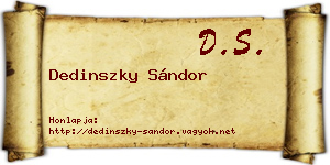 Dedinszky Sándor névjegykártya