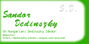 sandor dedinszky business card