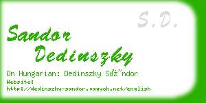 sandor dedinszky business card